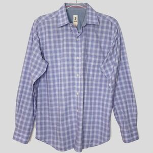 Raymond Mens Size 39 cm Button Up Shirt Smart Fit Long Sleeve Check Pattern